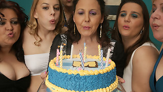 Its an old and young lesbian birthday party