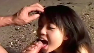 Asian teen fucked at the beach